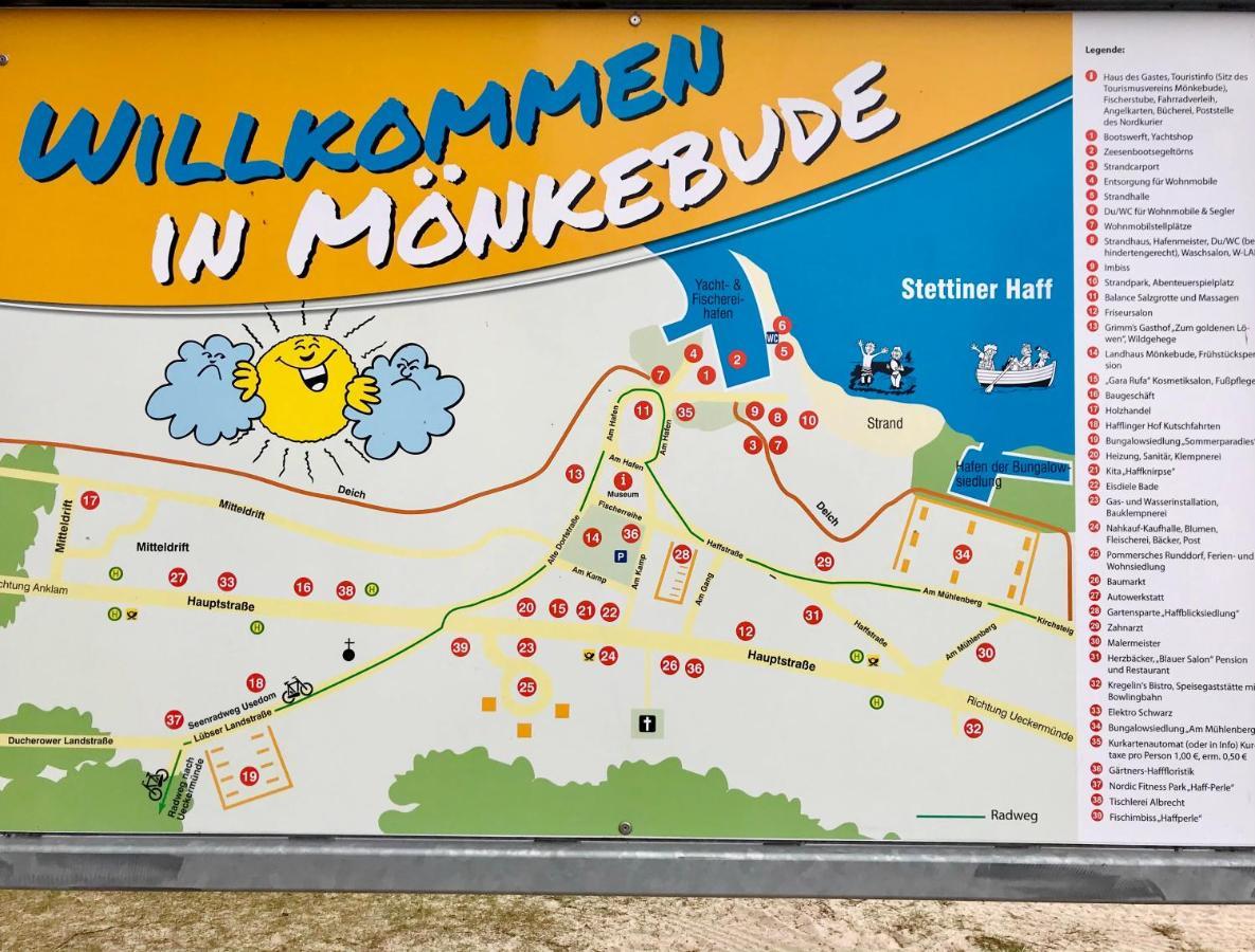 Sonniges Ferienhaus Fischer-Huus Vor Usedom & Direkt Am Haff Und Wasserzugang Mönkebude Buitenkant foto